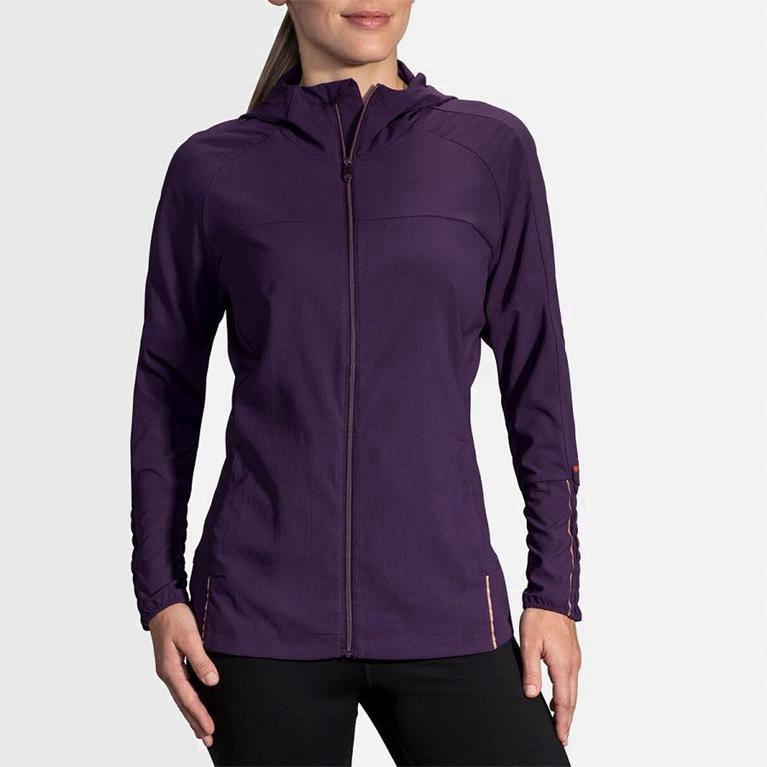 Brooks Canopy Womens Running Jackets - Purple - Philippines (790438ADK)